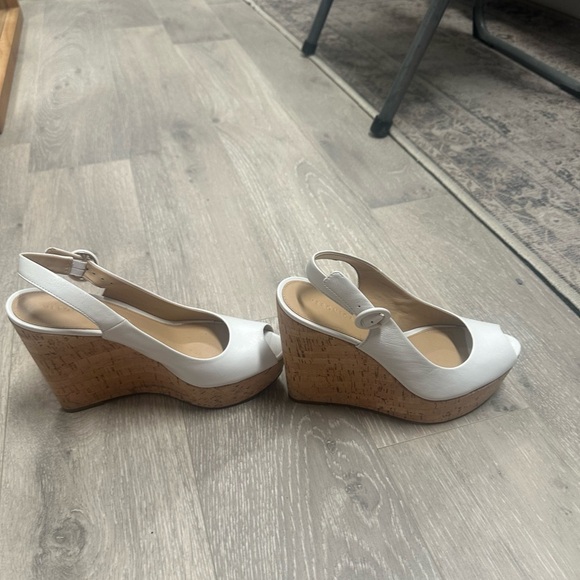 Veronica Beard Peep Toe Slingback Cork Wedge - Picture 6 of 8